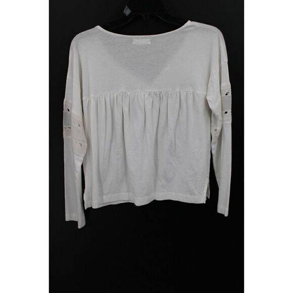 MADEWELL WHITE BLOUSE VNECK LONG SLEEVE SIZE SMALL - Picture 4 of 5